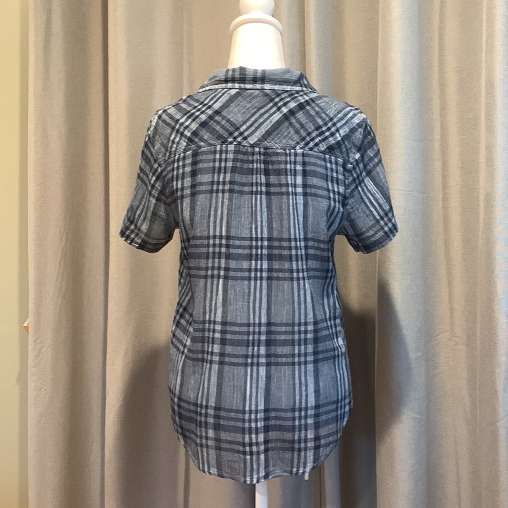 Lucky Brand Blue Plaid Button-Down Shirt Size Small - Picture 3 of 14